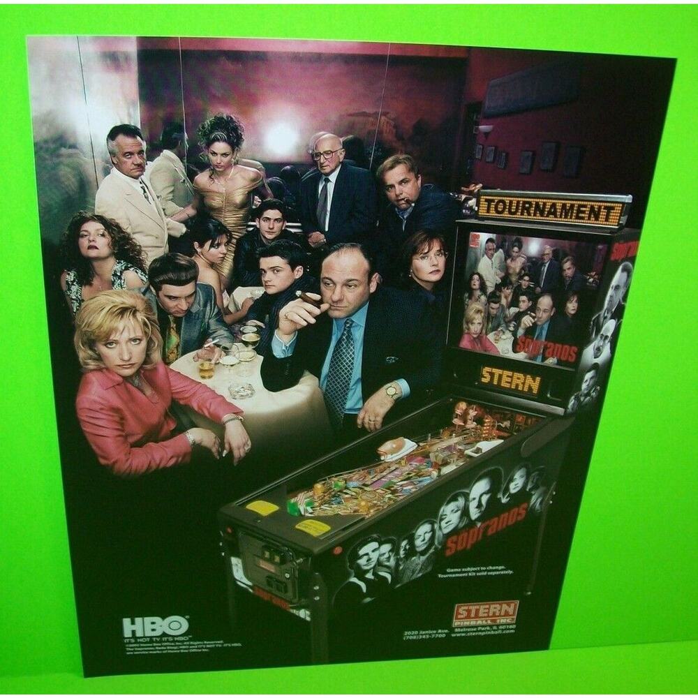 The Sopranos Pinball FLYER 1 Sided Original Unused Game Art Based On TV Show